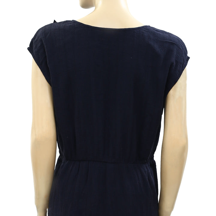 Des Petits Hauts Santine Marine Ruffle Navy Mini Dress M