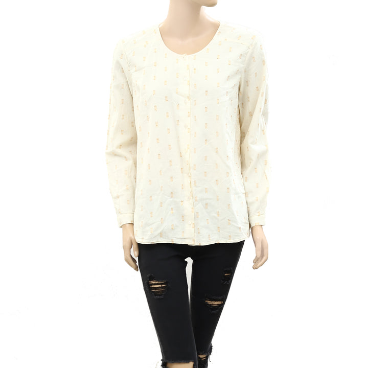 Des Petits Hauts Taranis Lurex Metallic Shirt Top