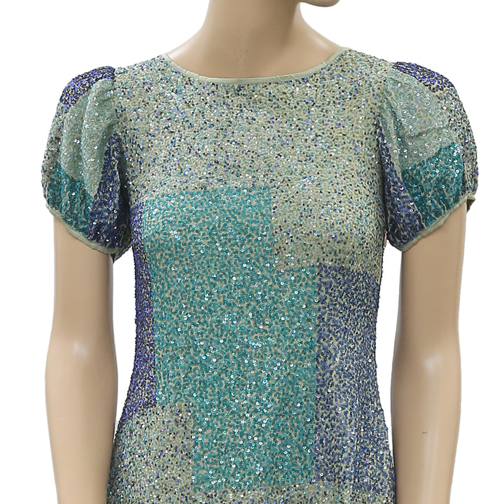 Varun Bahl Anthropologie Sequin Embellished Mini Dress XXS