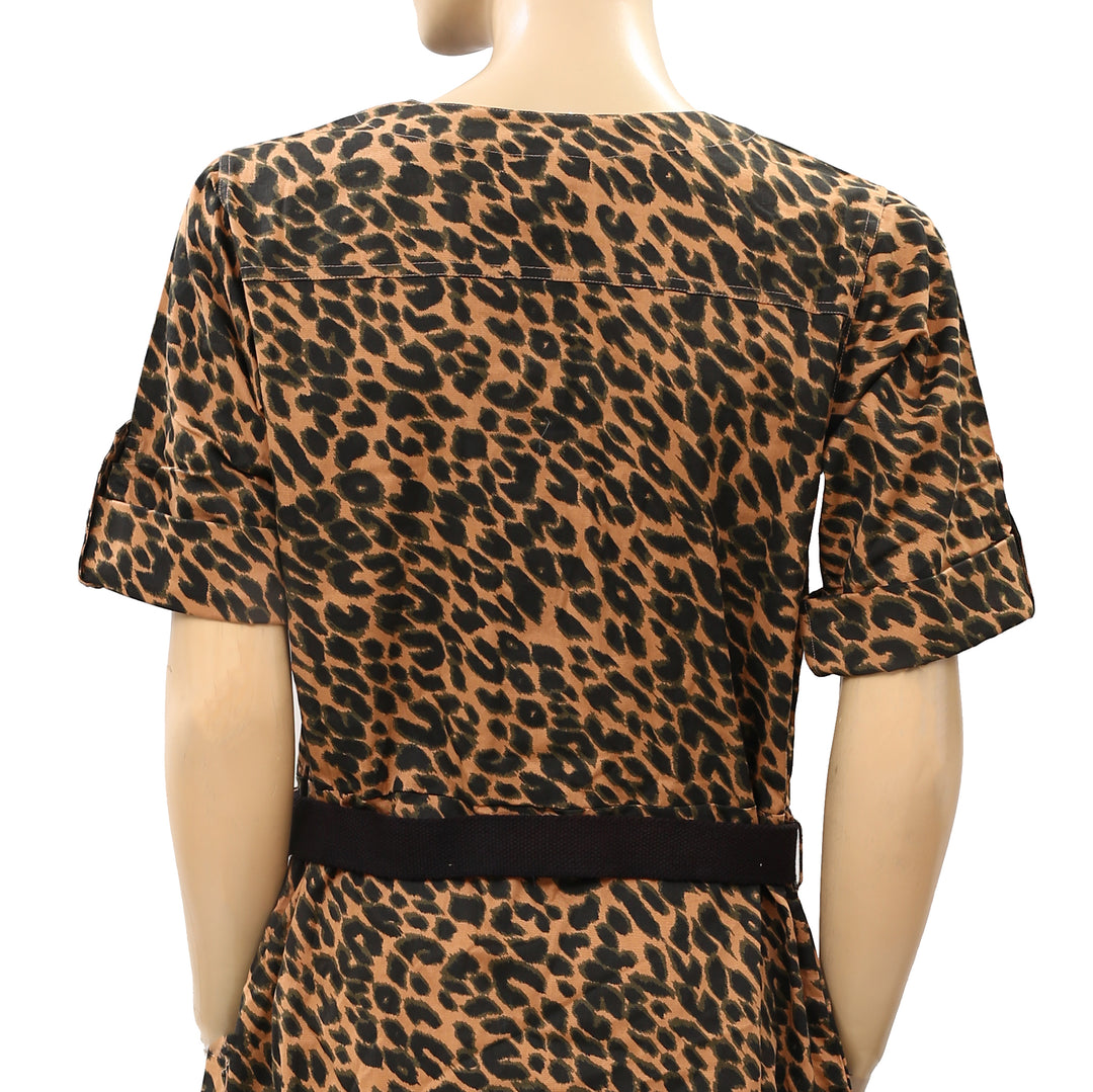 Petite Mendigote Leopard Printed Shift Mini Dress