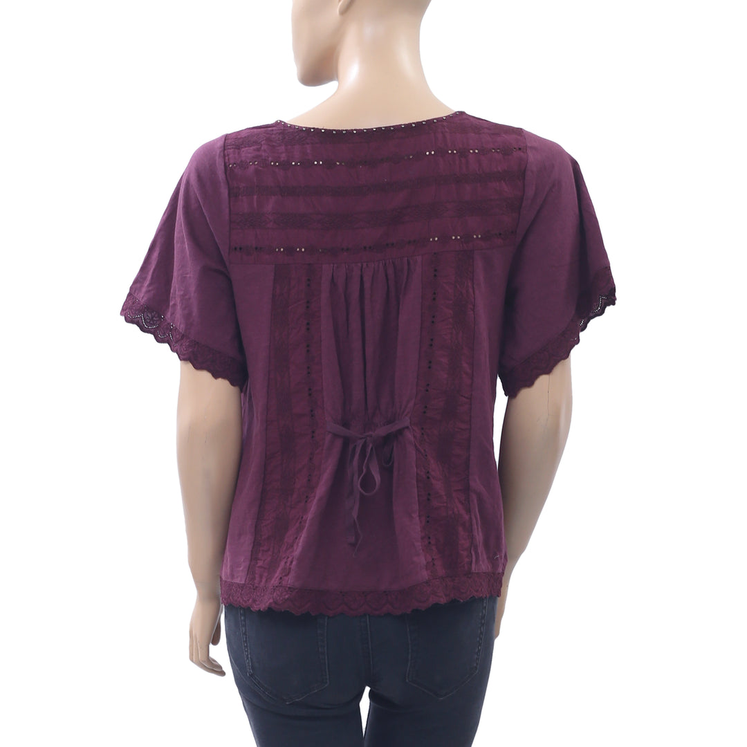 Odd Molly Anthropologie Eyelet Embroidered Blouse Top