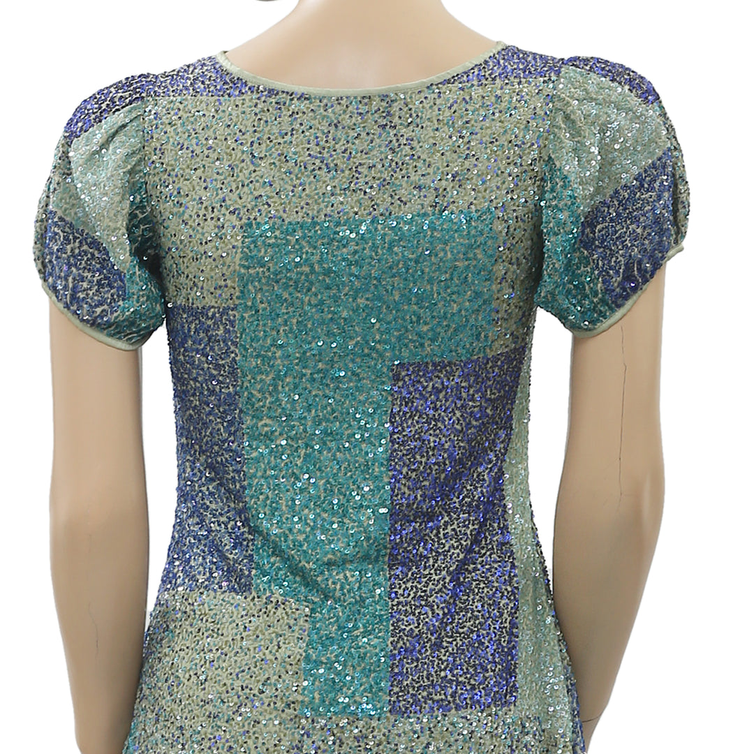 Varun Bahl Anthropologie Sequin Embellished Mini Dress XXS