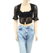 Urban Outfitters UO Jacqueline Lace Cropped Top S