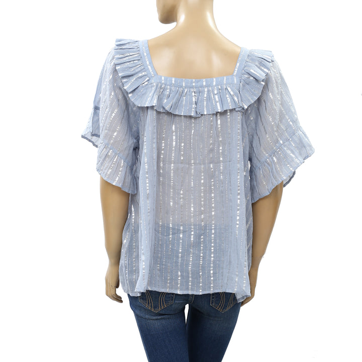 Anthropologie Leora Shimmer Blouse Top