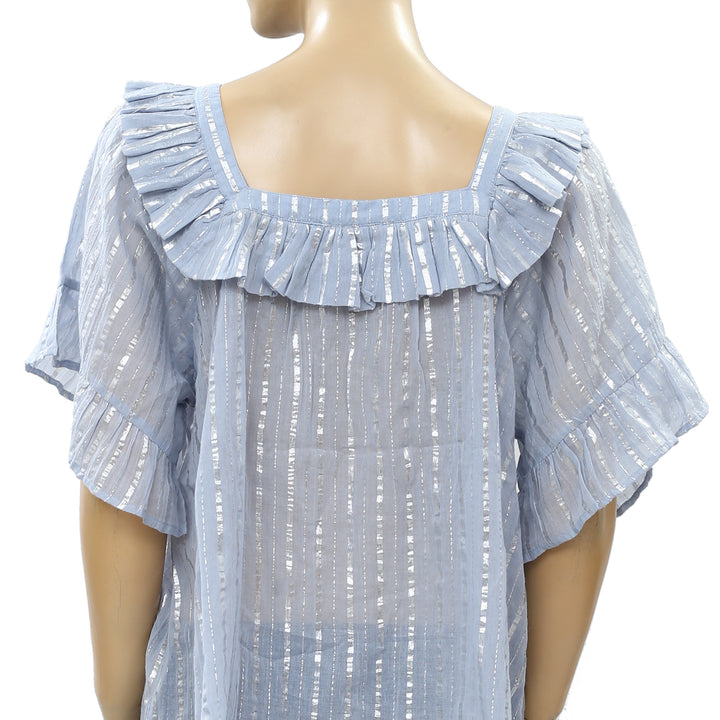 Anthropologie Leora Shimmer Blouse Top