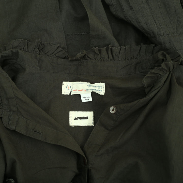 Odd Molly Anthropologie Buttondown Solid Tunic Shirt Top