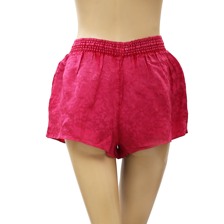 Anthropologie Floral Textured Pink Shorts