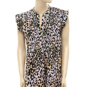 Veronica Beard Marieta Leopard Cover-Up Mini Dress S