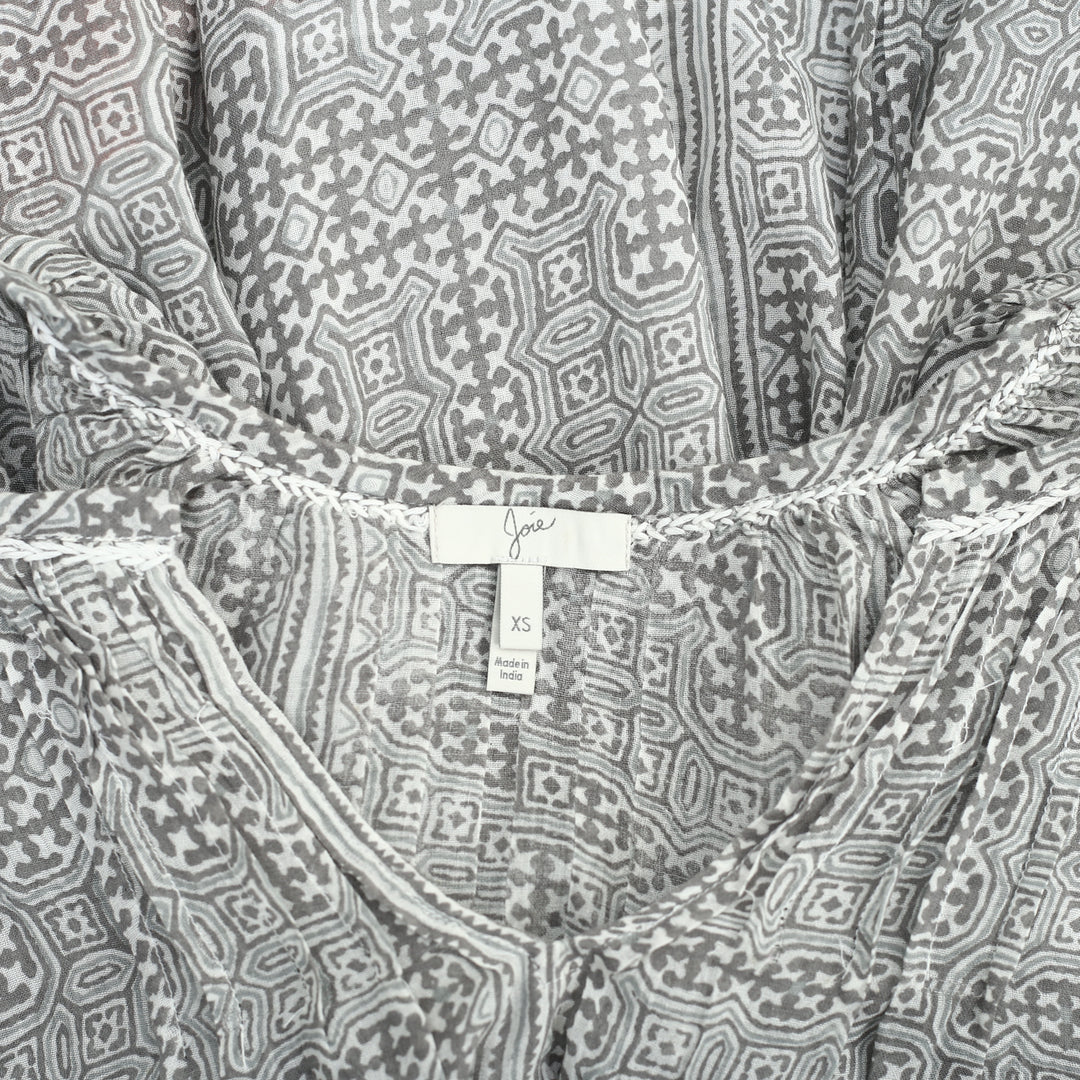 Joie Cherree Printed Embroidered Tunic Top XS