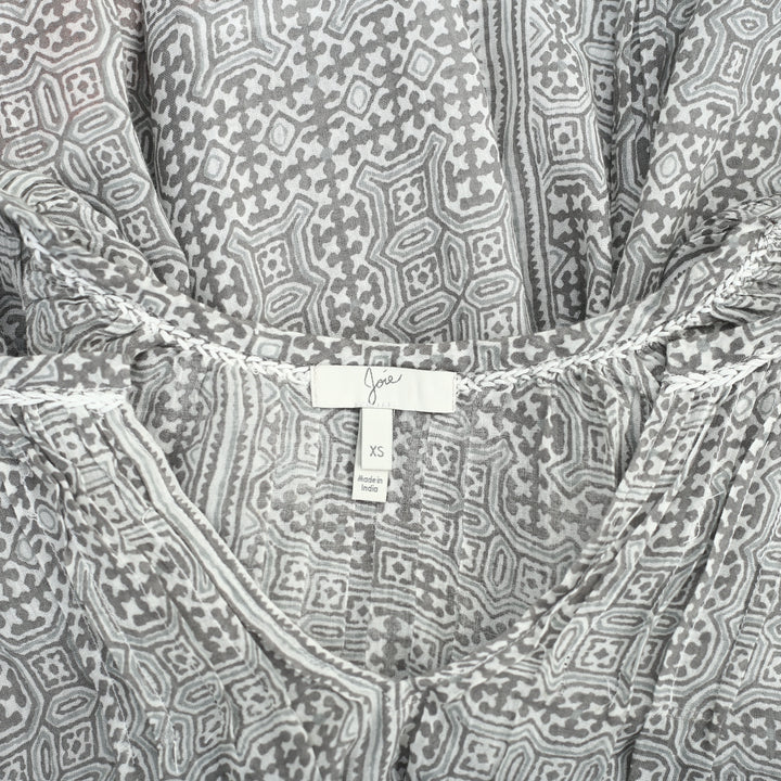 Joie Cherree Printed Embroidered Tunic Top XS