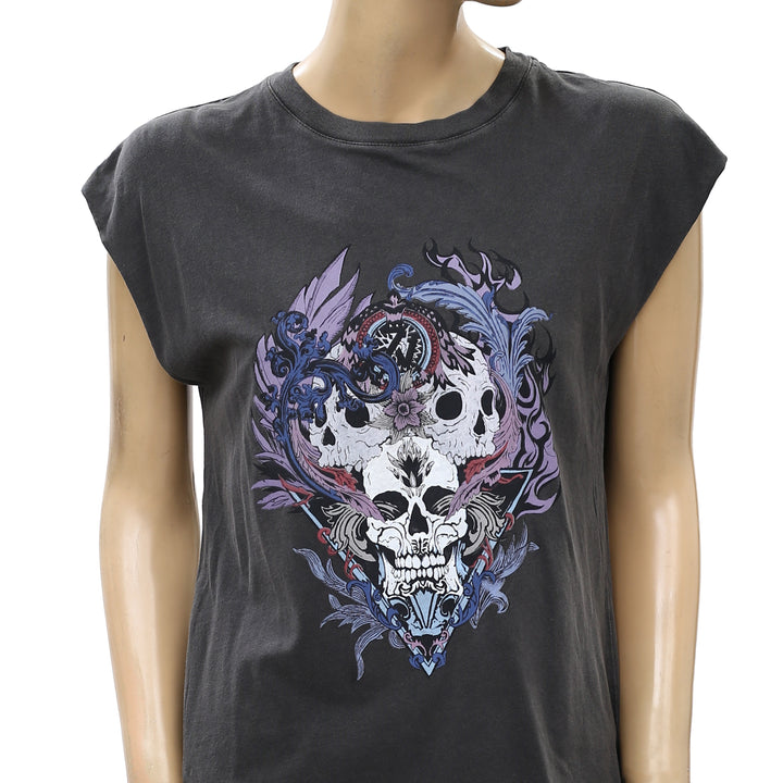 Zadig & Voltaire Weny Compo Skull Tank T-Shirt Blouse Top