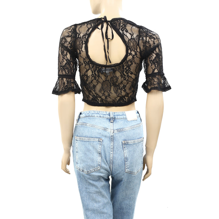 Urban Outfitters UO Jacqueline Lace Cropped Top S