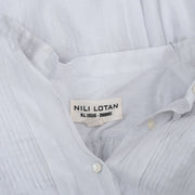 Nili Lotan 纯色细褶衬衫束腰上衣 XS