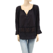 Odd Molly Anthropologie Embroidered Ruffle Tunic Top