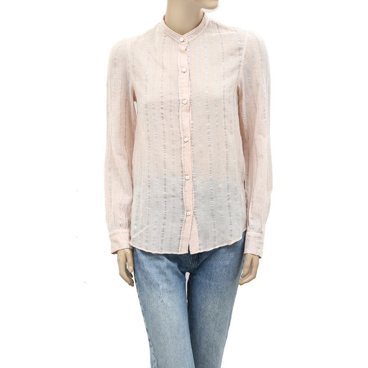 Etoile Isabel Marant Samson Metallic Peach Blouse Top