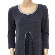 Anthropologie Striped Flared Sweater Mini Dress