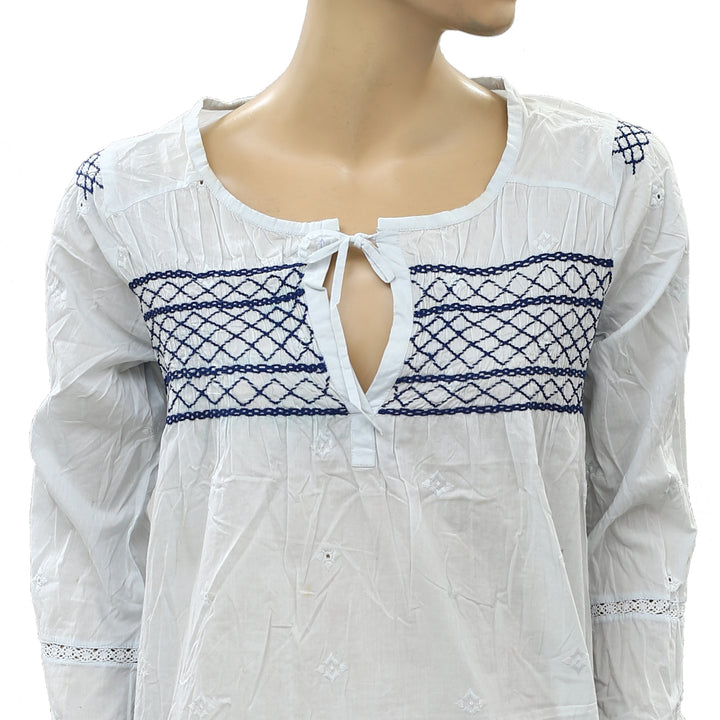 Odd Molly Anthropologie The Antidotology Embroidered Blouse Top