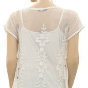 Trussardi Jeans Mesh Embroidered Tunic Top