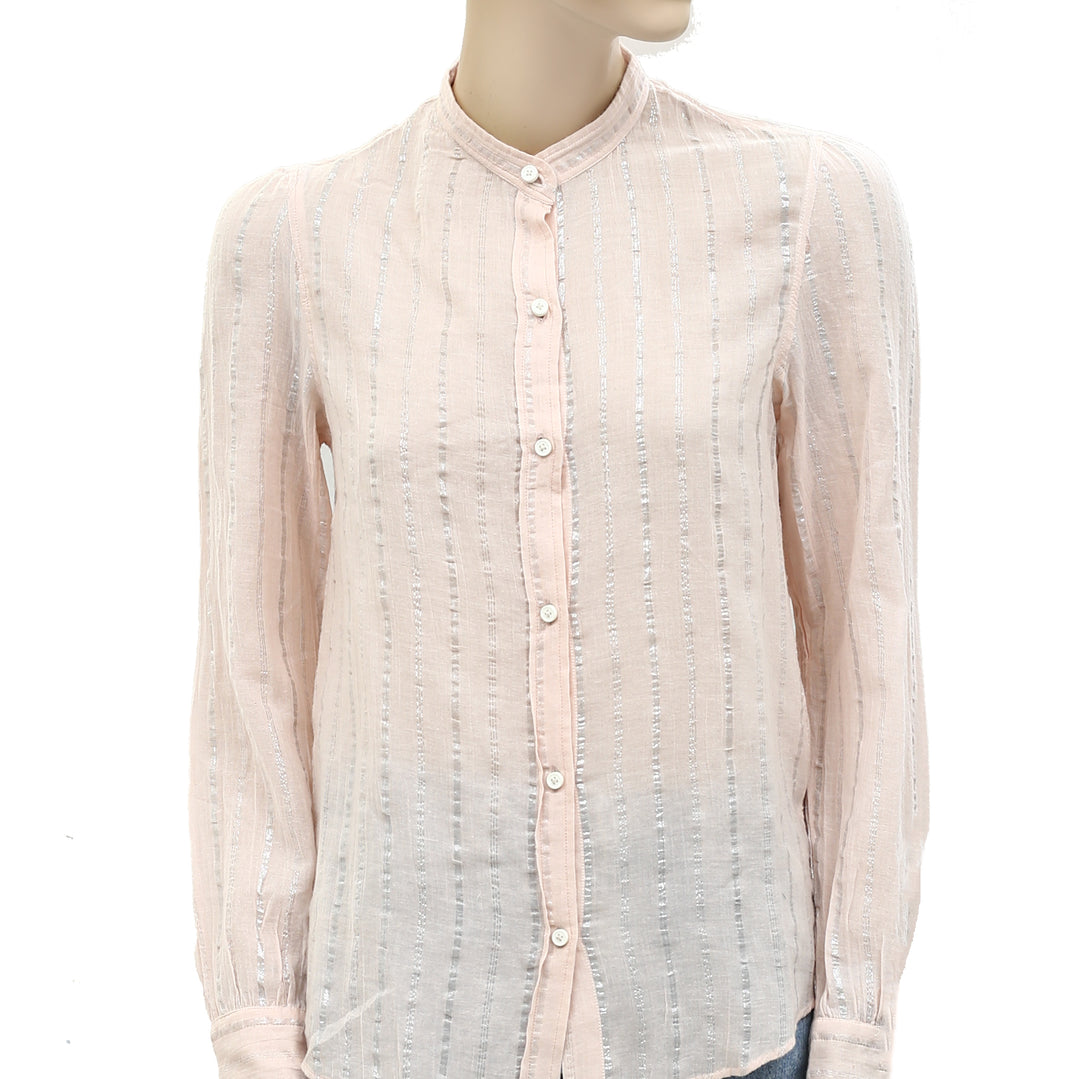 Etoile Isabel Marant Samson Metallic Peach Blouse Top