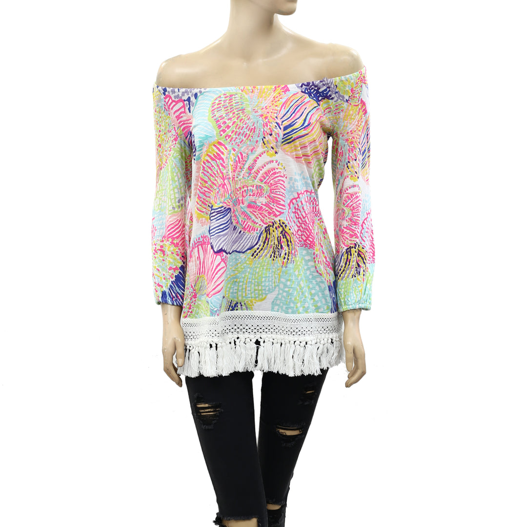 Lilly Pulitzer Alia Fringe Tunic Top
