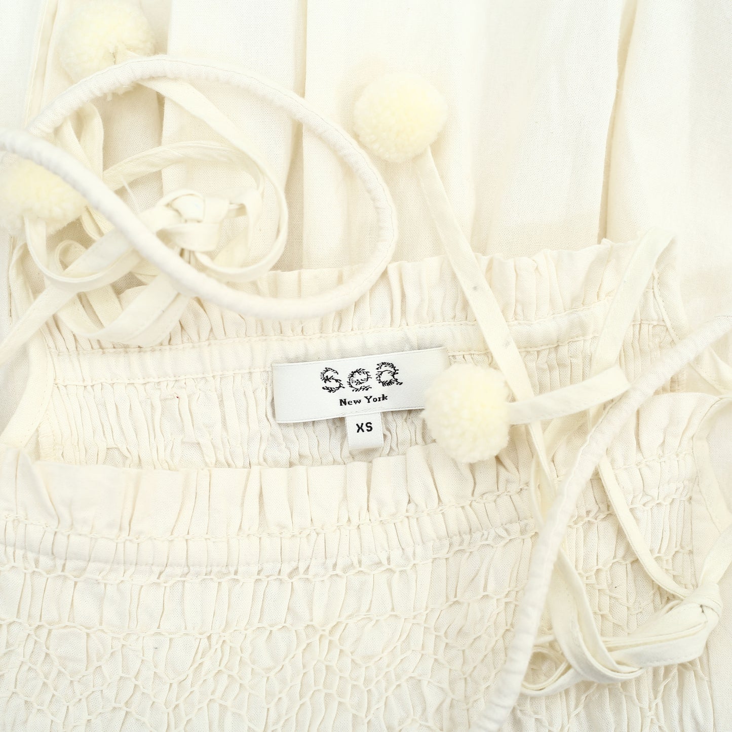 Sea New York Willa Smocked Pleated Cotton-Poplin Midi Dress XS