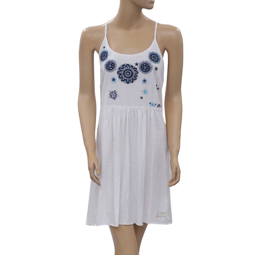 Odd Molly Anthropologie Floral Embroidered Slip Mini Dress White Chocolate Couture Odd Molly Anthropologie Floral Embroidered Slip Mini Dress White Chocolate Couture