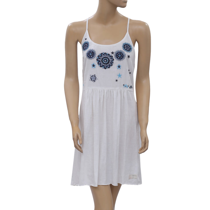 Odd Molly Anthropologie Floral Embroidered Slip Mini Dress