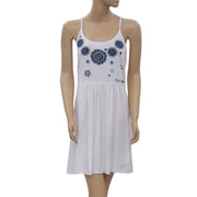 Odd Molly Anthropologie Floral Embroidered Slip Mini Dress
