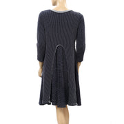 Anthropologie Striped Flared Sweater Mini Dress S