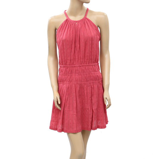 IRO Coral Pink Ruched Mini Dress S-36