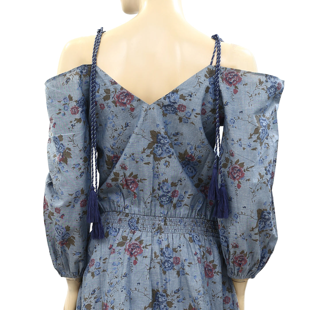 free people blue floral mini dress Free People Heat of the Moment floral mini dress in starless night combo
