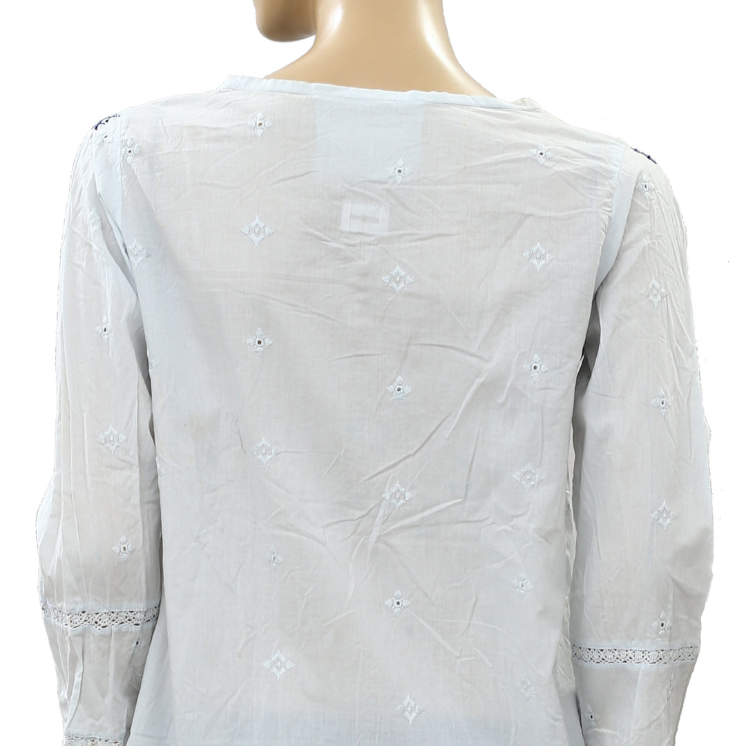 Odd Molly Anthropologie The Antidotology Embroidered Blouse Top