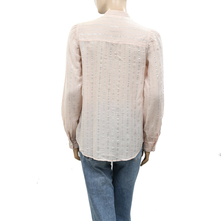 Etoile Isabel Marant Samson Metallic Peach Blouse Top