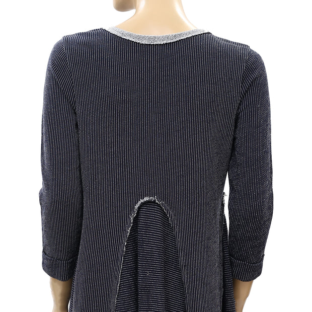 Anthropologie Striped Flared Sweater Mini Dress S