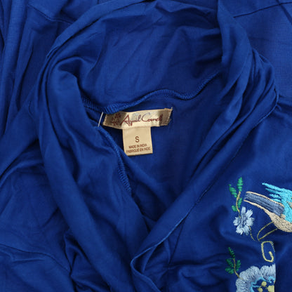 April Cornell 花卉刺绣蓝色罩衫 S