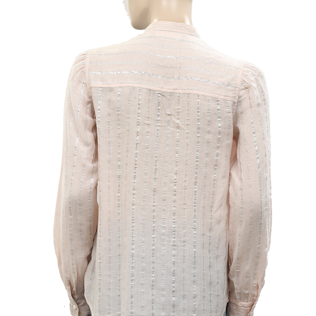 Etoile Isabel Marant Samson Metallic Peach Blouse Top