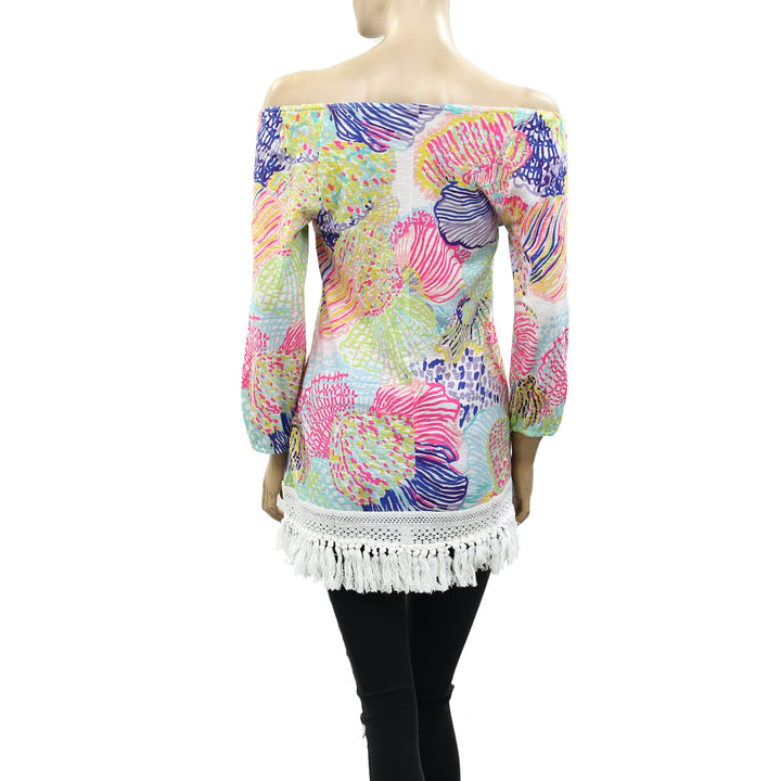 Lilly Pulitzer Alia Fringe Tunic Top