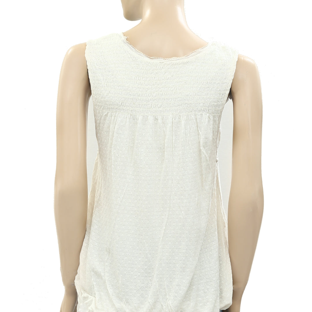 Free People Smocked Tank Blouse Top