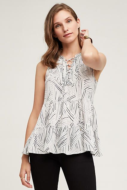 Floreat Anthropologie Anafa Tiered Tank Top