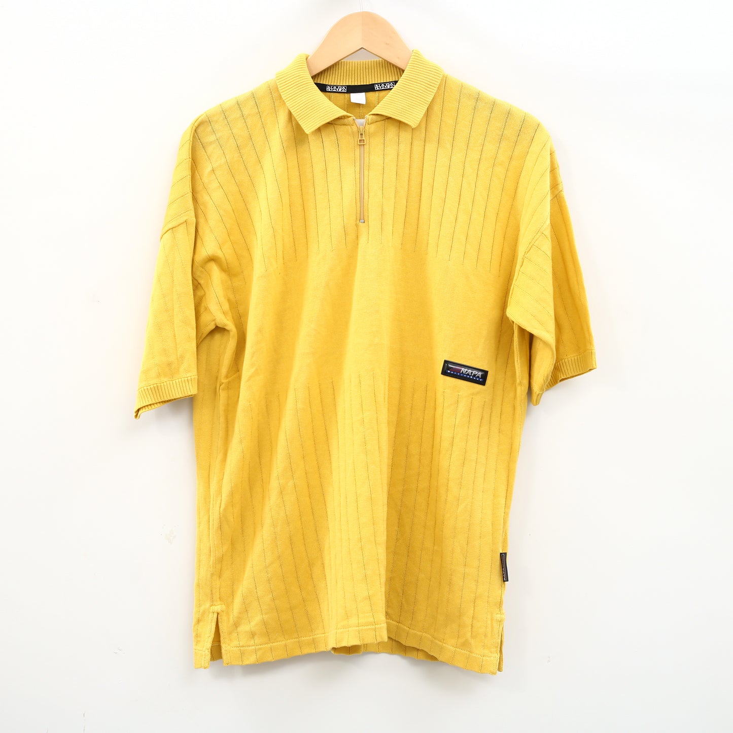 Napapijri Solid Polo Yellow Oversized T-Shirt Men's