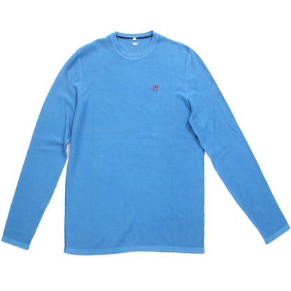 Napapijri Solid Men's Sweatshirt Long Sleeve Blue Cotton Pullover