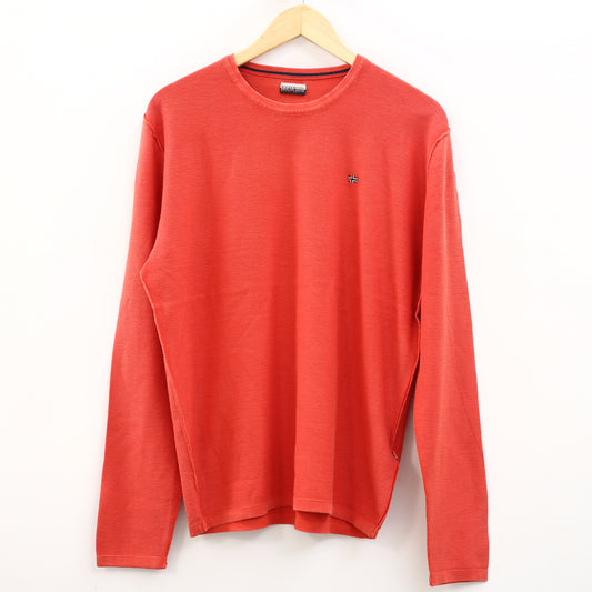 Napapijri Solid Long Sleeve Orange Men's Sweatshirt