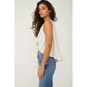 Free People By My Side Striped Printed Sleeveless Blouse Top