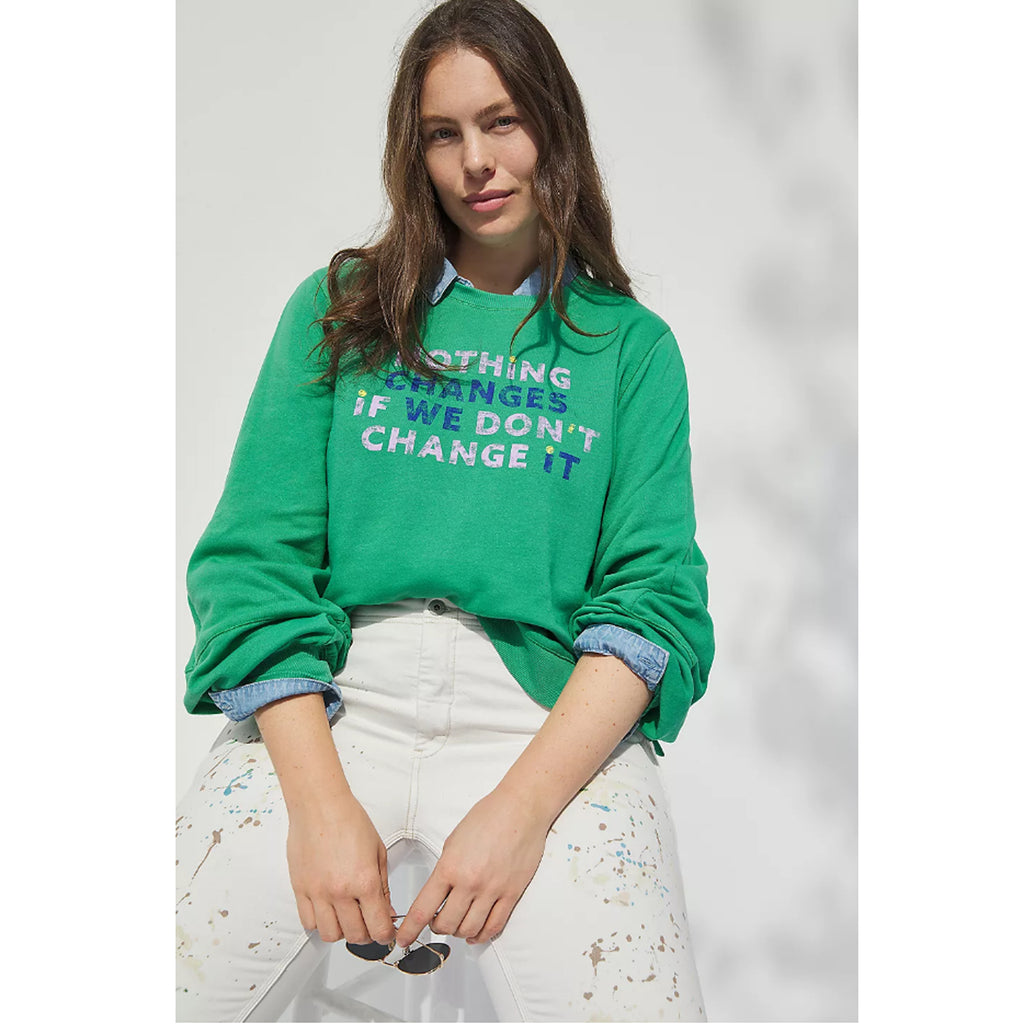 Anthropologie Maeve If We Don't Change It Graphic Sweatshirt Top S