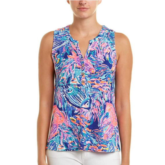 Lilly Pulitzer Essie Printed Tank Blouse Top