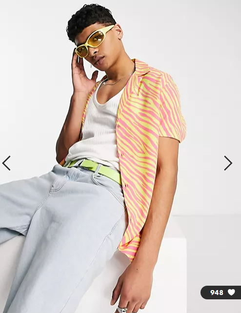 ASOS DESIGN Men's Regular Zebra Print Shirt