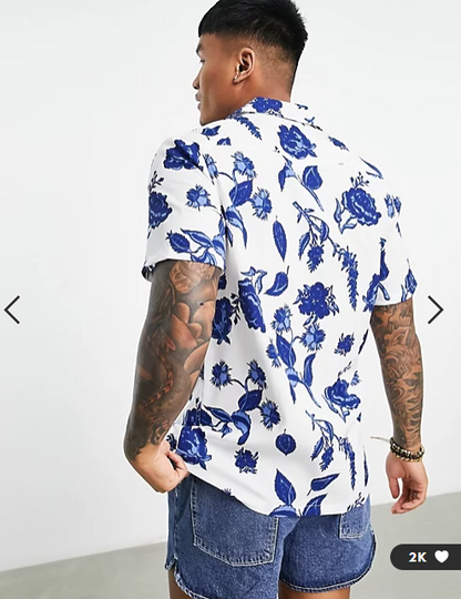 ASOS DESIGN Men's Revere Hawaiian Shirt