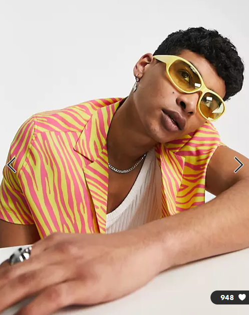 ASOS DESIGN Men's Regular Zebra Print Shirt