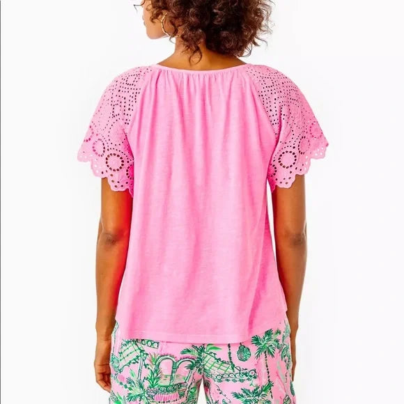 Lilly Pulitzer Taylinn Eyelet Blouse Top