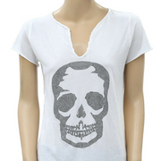 Zadig & Voltaire Tunisien MC Skull Strass T-Shirt Tunic Top